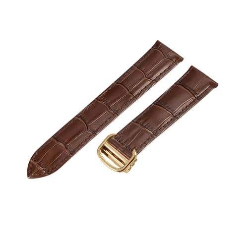 Bracelet de montre en cuir Cartier Tank avec boucle robuste acier