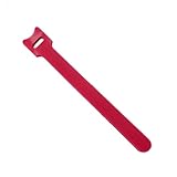 50 bridas reutilizables ajustables for cables, correas de nailon for gestión, organizadores con bucle gancho Gestión de Cables(Red,12x300mm)