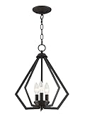Livex Lighting 40923-07 Prism 3 Light BZ Mini Chandelier/Ceiling Mount, 14