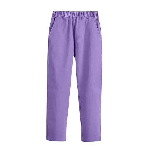Boys Suit Pants Elastic Waist Straight School Uniform Pant Teen Dress Pants Fashion Formal Flat Front Trousers with Pockets