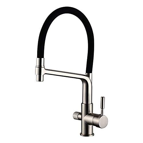 Robinet d'évier de cuisine mitigeur rotatif 360 en laiton noir mat