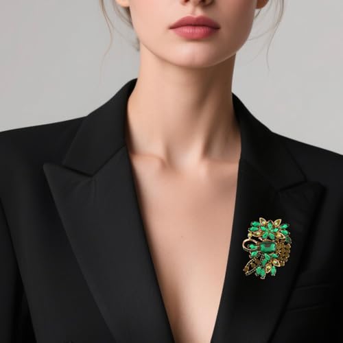 Image of Big Large Flower Statement Brooches Pins Scarf Decoration Gold Tone