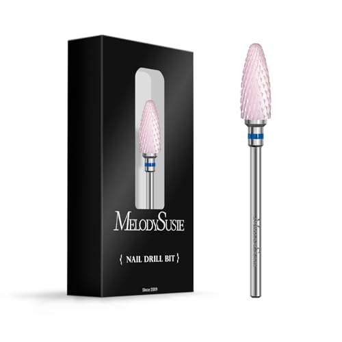 MelodySusie Ceramic Nail Drill Bit, 3/32'' (2.35mm) Professional Acrylic Nail File Flame Drill Bit...