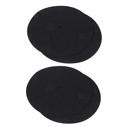 SEWACC 4Pcs Record Static Felt Protective Mat for Turntable Thick Durable Vinyl Record Platter Mats for Enhanced Sound Quality and Record Preservation
