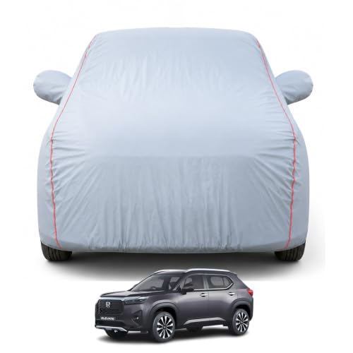 Image of Premium Car Cover for Honda's Elevate 2023-2026 Models | Waterproof, UV & Dust Protection | Mirror & Antenna Pocket | Triple Stitched, Soft Inner Lining, Belt & Buckle (Dark Grey)