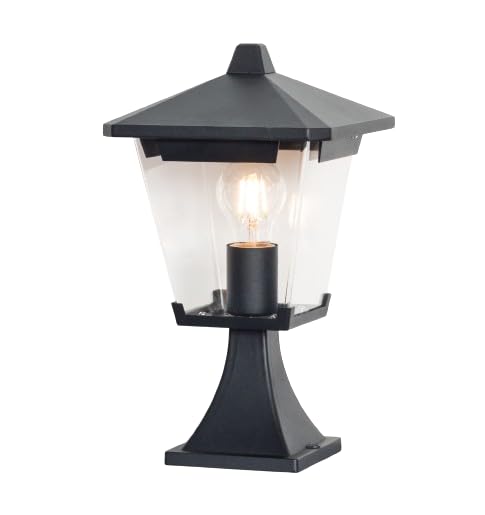 NOVEX BOUNDRY LIGHT/GATE LIGHT/EXTERIOR GATE LAMP/POLE LIGHT/GARDEN LIGHT/OUTDOOR LAMP with E27 BASE (STAND BLACK, LARGE)