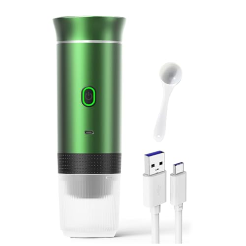 Kissmii Cafetera Expreso Eléctrica Portátil, Minicafetera de Viaje, Autocalentable Instantánea, Recargable para Acampar y Oficina