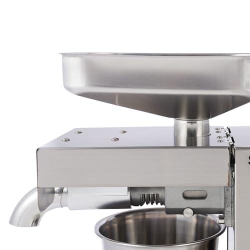 Commercial Automatic Oil Press Machine, 610W/110V Industrial Oil pressing machine Nuts Seeds Oil Presser Pressing Machine Cold Hot Press, All Stainless Steel High Oil Extractor