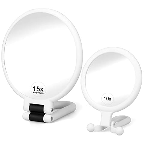 Espejos Maquillaje de 2 Piezas con Aumento de 1/10/15X Cover