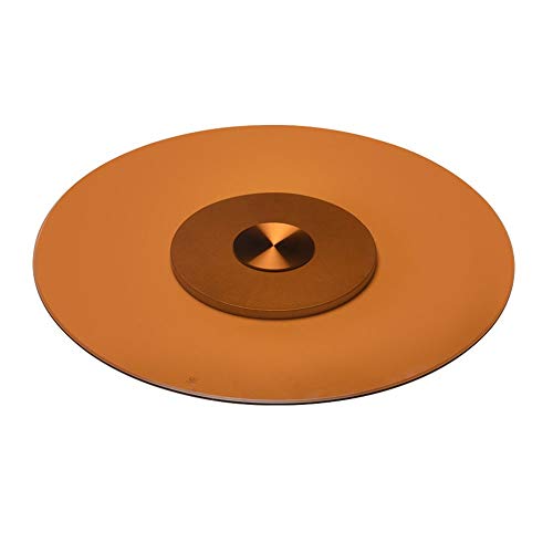 Esstisch Drehteller Plattenspieler aus gehärtetem Glas Tischplatte Runder Tisch Esstisch Esstisch Drehteller brauner Durchmesser 80 cm