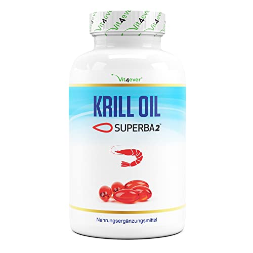 Krill Oil - 120 Capsule - Premium: Superba Antarctic Krill Oil - Ricco di EPA + DHA + Astaxantina + Fosfolipidi + Acidi grassi Omega 3 - Da coltivazione sostenibile.