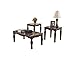 Ashley Furniture Signature Design - North Shore Occasional Table Set - End Tables and Coffee Table - 3 Piece - Rectangular - Dark Brown with Faux Marble Top