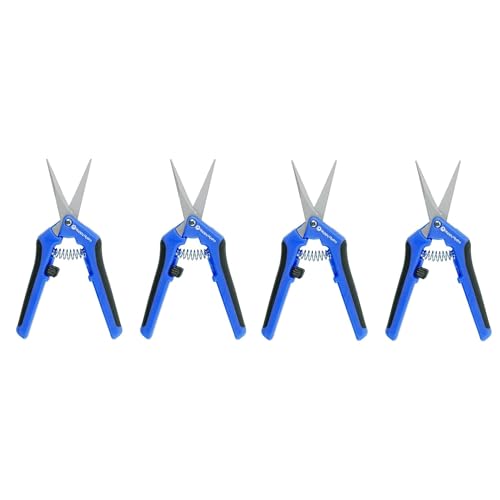 Happy Hydro Trimming Scissors with Curved Tip Stainless Steel Blades (4-Pack)
