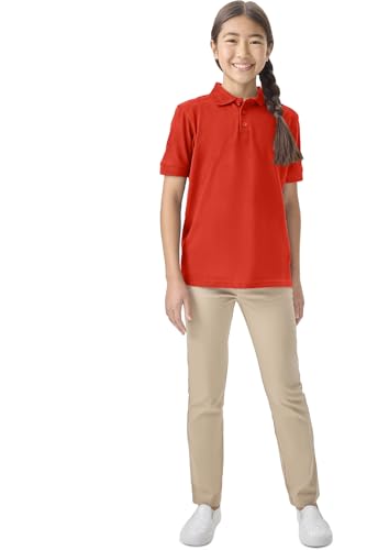 Image of Classroom School Uniforms for Boys and Girls Short Sleeve Pique Polo | Unisex Youth Shirt, Matching Ribbed Collar, Banded Sleeves, Three-button Placket, Comfortable Fit, School Uniform Essential