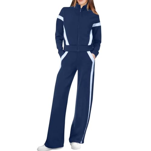 Chaqueta deportiva con cremallera y pantalones cómodos de estética retro
