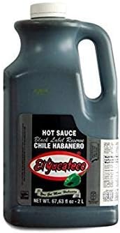 El Yucateco Hot Sauce 2 Liter/Half Gallon (67.63 fl. oz.)(BLACK LABEL HABANERO SAUCE)