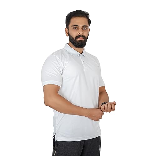 Image of VELOREX Men's Tshirts Polyester Solid Half Sleeves Sports Regula Fit Polo T Shirt for Men