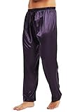 Picture of Mens Silk Satin Sleep Bottoms Purple XL