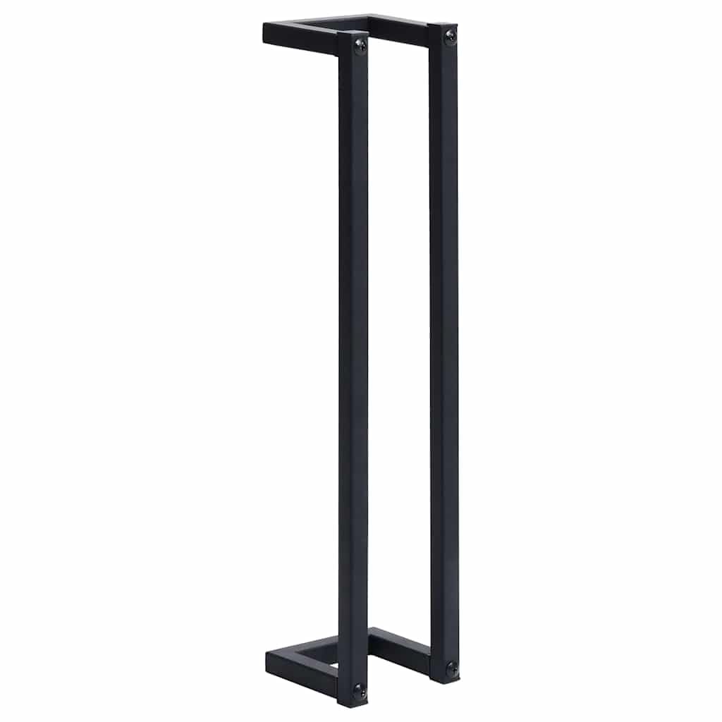 Support de stockage pour serviettes vidaXL noir en fer pour une salle de bain épurée