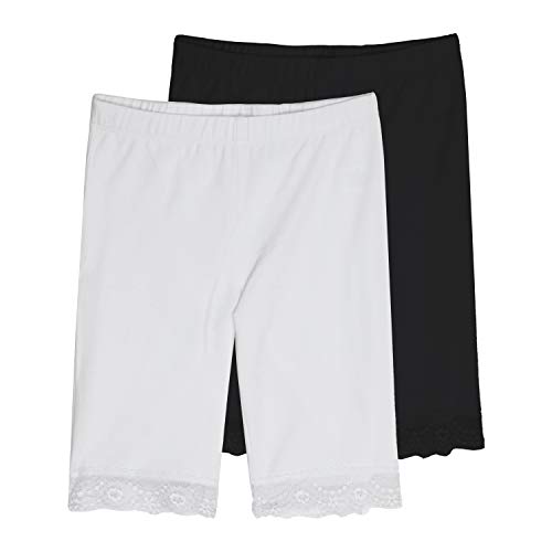 Lace Trim Biker|Black-White|L (12)