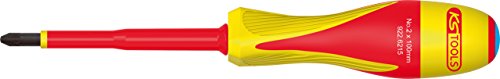 KS Tools Ultimate 922.6215 Insulated Screwdriver PZ2 x 100 1000 V, Yellow / Blush
