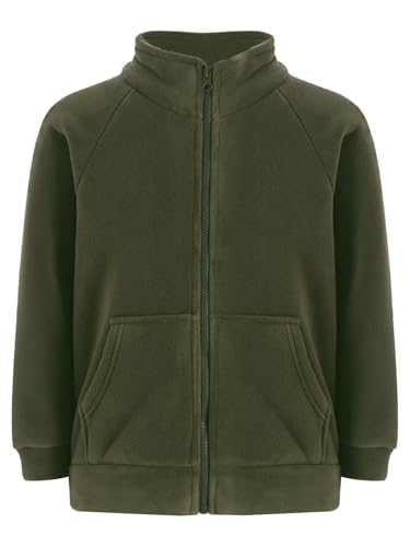 Kids Girls Boys Fleece Jackets Long Sleeve Stand Collar Blazers with Pockets Casual Lightweight Thermal Outerwear