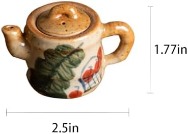 Miniature Teapot,Porcelain Ceramic Floral Pattern Teapot Ornament,1.77x2.5 Inch Small Kitchen Accessories Decorative Cute Decoration for Home Office Living Room image 5