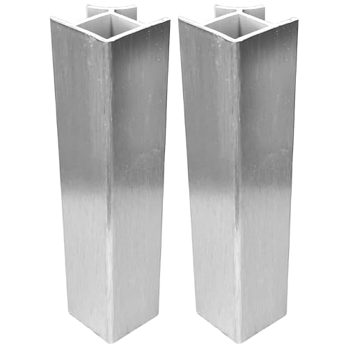 cyclingcolors 2x Jonction de plinthe 90° en PVC Connecteur Socle Cuisine Raccord Profil, hauteur 150mm finition aluminium brossé
