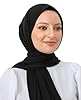 Prien Foulard Hijab Pour Femme, Robe De Priere, Bonnet Moderne En Jersey Doux, Turban Musulmane Turque, Abaya De Prière Haut De Gamme, Cadeau Omra, Ensemble Hijab (Noir) #1