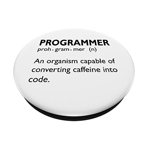 Programming Humor Convert Caffeine into Code Programmer PopSockets Swappable PopGrip, Black - Image 2
