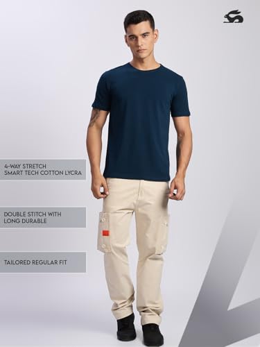 Image of ADRO Men's Cotton Solid Regular Fit T-Shirt