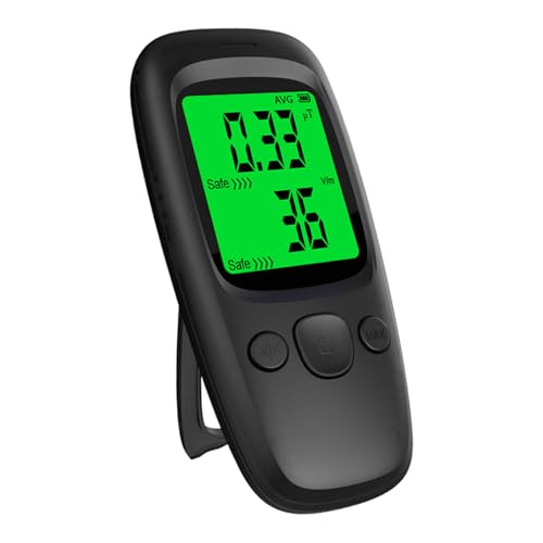 Detector de radiación nuclear, pantalla LCD, contador Geiger, detector de radiación con modo promedio/pico y alarma inteligente, medidor de monitor portátil que funciona con baterías con soporte |.Me