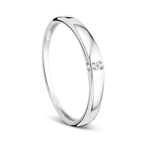 Bague Orovi Femme Or Blanc 9KT avec Diamants Cover