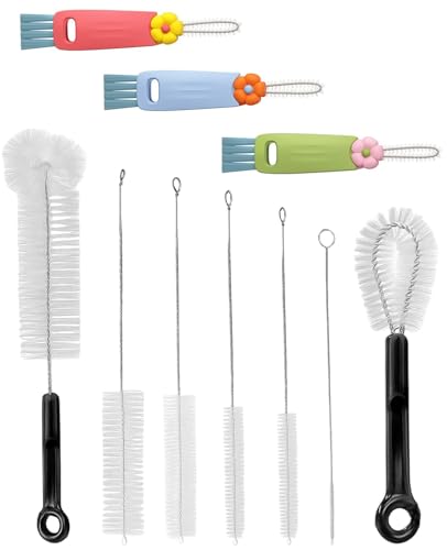 10 Pcs Bottle Brush and Lid Cleaning Brush Set, Long ...