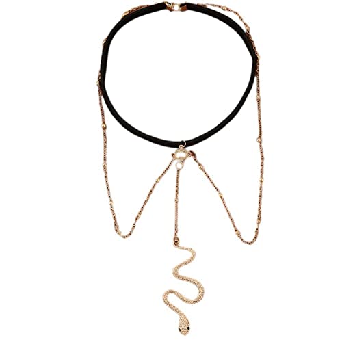 Chaîne de Jambe bohème, Harnais de Corps Sexy en Strass, Pendentif Serpent, chaîne de Jambe, Bijou de Corps pour l'été, Plage, Bikini, Soutien-Gorge, Bijoux de discothèque, Accessoires de fête Cover