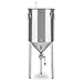 Klarstein Gärkeller Pro XL Fermentador - Hervidor de fermentación cónico, Capacidad 60 L, Para cerveza o vino, Marcas nivel, Válvula drenaje, 3 pies antideslizantes, Acero inoxidable, Asas, Plateado