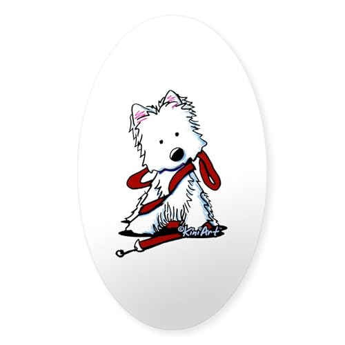 CafePress Let's GO Westie Oval Car Bumper Sticker
