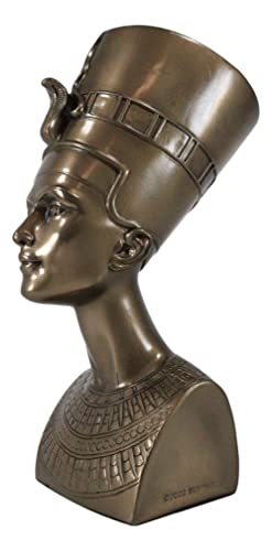 Busto de la Reina Nefertiti Clásico en Bronce 7" miniatura 4