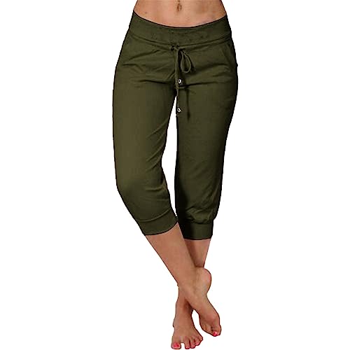 Pantalon d'été léger pour femme anti-transpiration taille élastique confortable