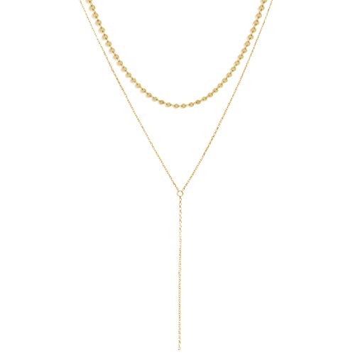 Zealmer Dainty Coin Chain Multi Layer Choker Necklace for Women, 13