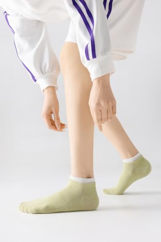Image of Yomutiur Cotton Ankle Socks for Women Low Cut Thin Sock Lightweight Solid Color 5 Pairs (Size for 5-10)