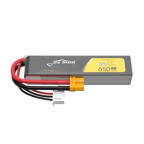 Tattu 2S LiPo 650mAh 7,6V 95C HV Long Pack Batería con Conector XT30 para UAV, Drones FPV y Quadricópteros