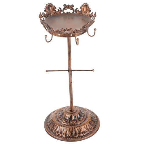 Healvian Estante De Exhibición De Joyas y Anillos De Hierro Reciclado, Soporte Multifuncional Para Collares y Pulseras, Decoración Vintage Para Dormitorio y Baño, Tamaño Compacto