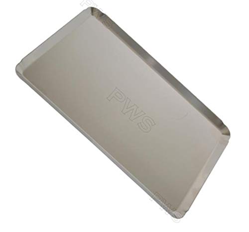 PWS Vassoio Rettangolare Acciaio Inox CM 30 X 21 X 1 Gastronomia Pasticceria Buffet Esposizione VETRINA VASSOI Professionali