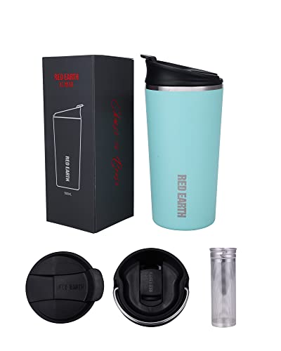 GiNT 17oz Travel Tea Mug with Infuser, 2 Lids. Vacuum Insulated 316 Stainless Steel Coffee Mug. Dishwasher Safe Tea Cup with Strainer for Hot & Cold Brew Coffee (Green) - image 9