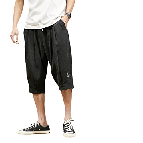 Short d'été ample homme AXEBHPED 5XL noir décontracté droit