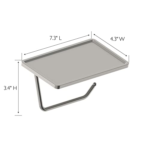 Image of Design House 542829-SN Millbridge Contemporary Wall-Mounted Toilet Paper Holder with Shelf for Bathroom Satin Nickel