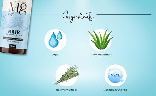 Image of Salted Wellness Rosemary Hair Growth Spray with Magnesium | Hair Tonic Mist for Hair Fall Control & Scalp Nourishment | Non-Greasy | 100ml