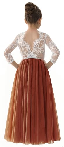 2Bunnies Girls Rose Lace Back A-Line Tutu Tulle Party Flower Girl Dress