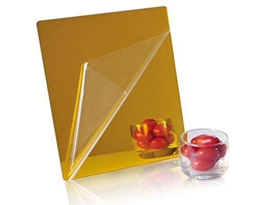 Image of DistinctAndUnique Mirror Acrylic Sheets 12 inchx12 inch, 1 /8 inch (3mm) Thick - Gold Acrylic Mirror Sheets with Protective Paper for Plastic Panels, Crafts, Signs, Shelves, Plexiglass Displays, and DIY Projects